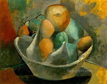 Pablo Picasso Painting - Compotier y fruta 1908 Pablo Picasso